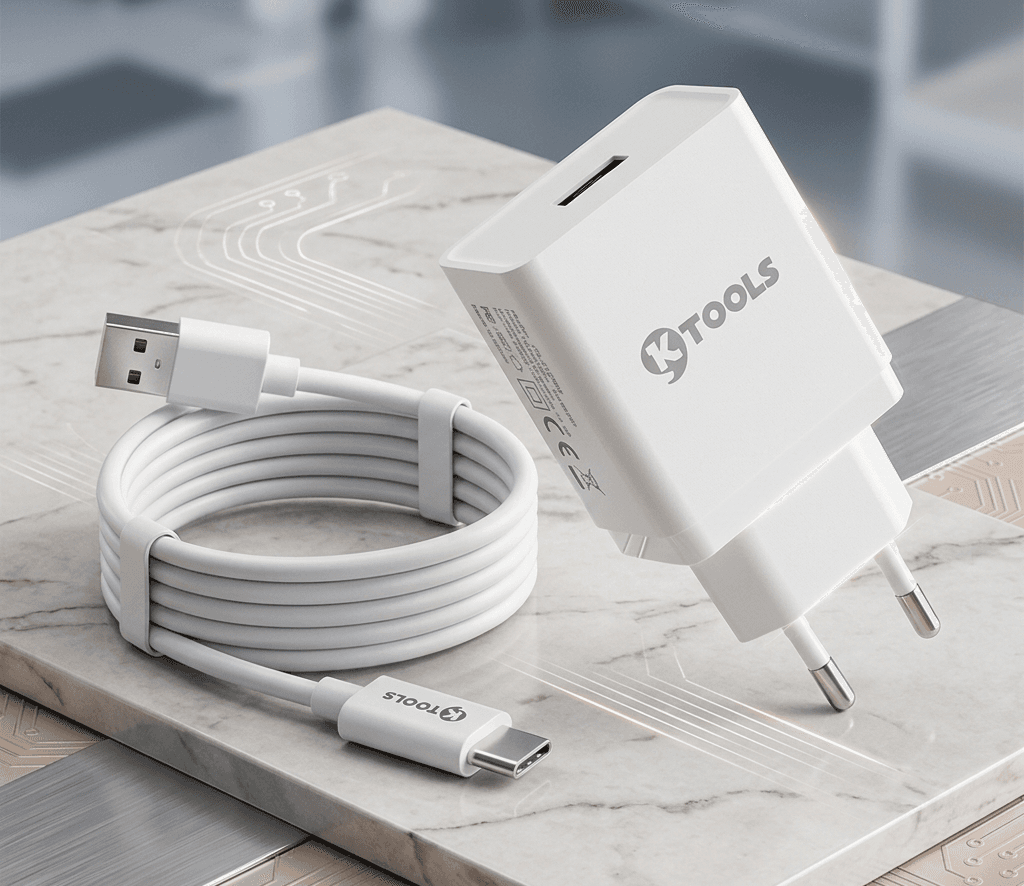KTOOLS Life 12W 2.4A USB Hızlı Şarj Adaptörü + Type-C Kablo thumbnail 2