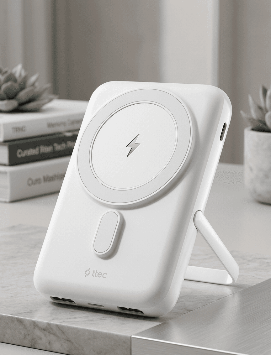 TTEC 2BB221S ReCharger Pro M 10.000mAh MagSafe Uyumlu PD 20W Standlı Kablosuz Taşınabilir Hızlı Şarj Aleti Siyah thumbnail 6