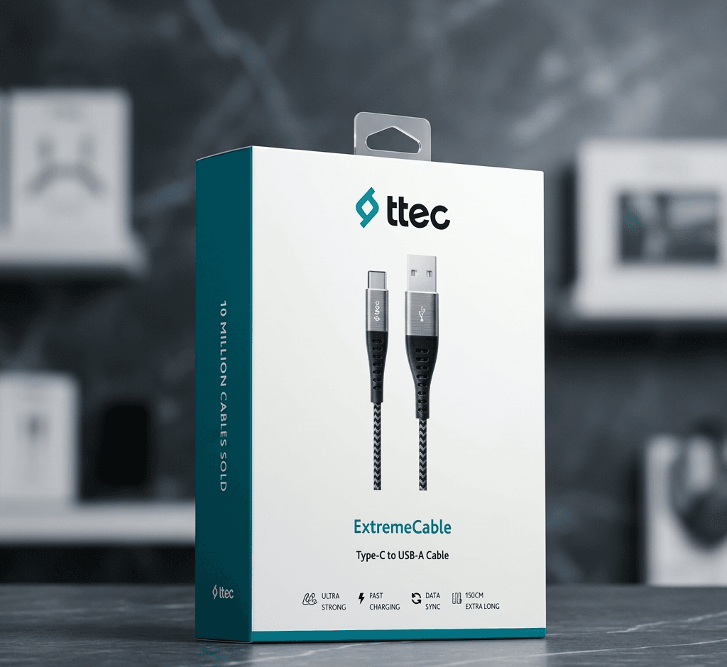 Ttec ExtremeCable Type-C to USB-A Hızlı Şarj ve Data Kablosu (1.5M)