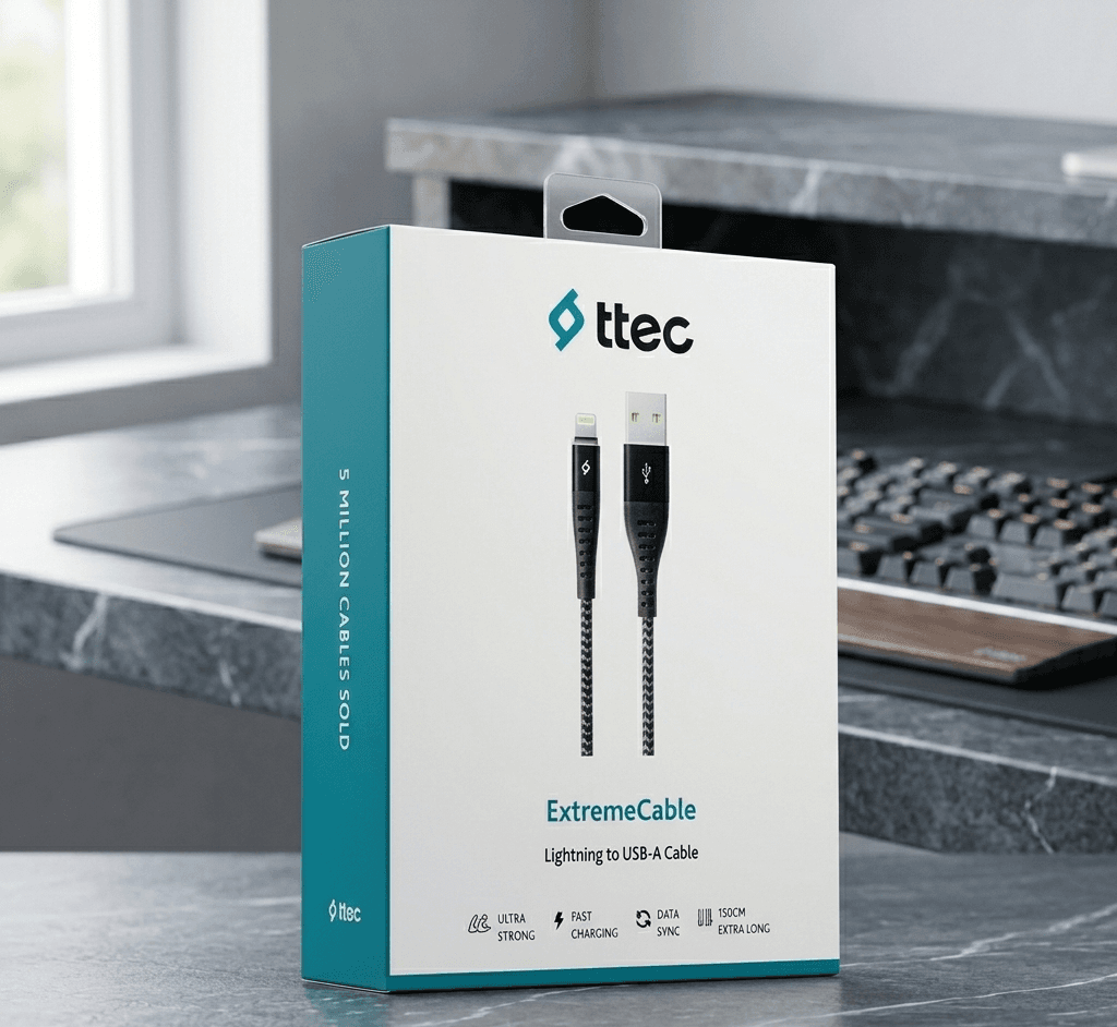 Ttec ExtremeCable Lightning to USB-A Hızlı Şarj ve Data Kablosu (1.5M)
