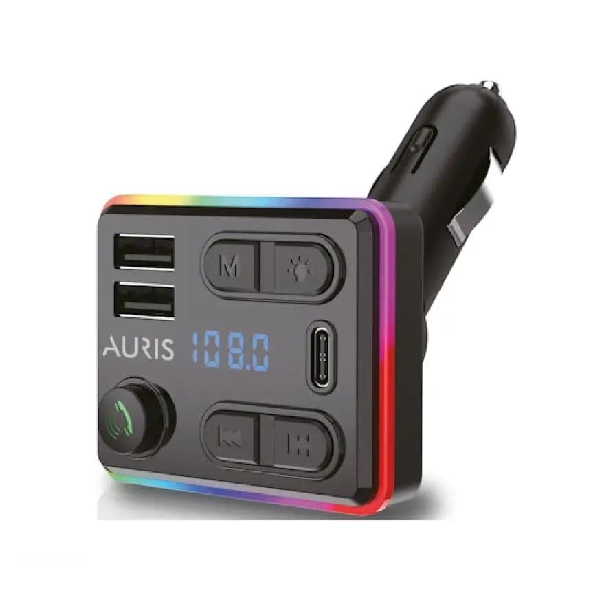 AURIS ARS-M48 Bluetooth FM Transmitter Araç Şarj ve Müzik Adaptörü (RGB LED)