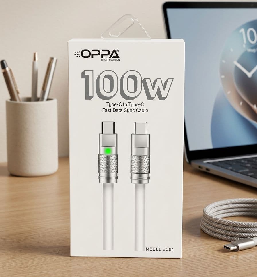 OPPA 100W Type-C to Type-C Hızlı Şarj ve Data Kablosu (Model E061) thumbnail 2