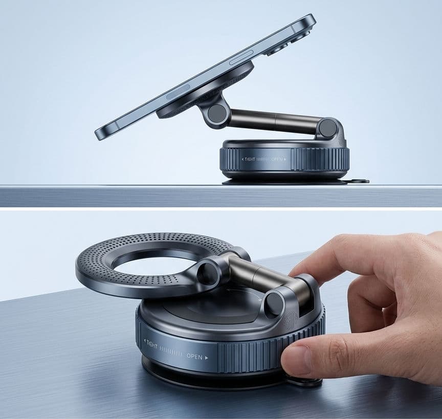 X68 Manyetik Katlanabilir Telefon Standı (360° Döner, Premium Metal) thumbnail 2