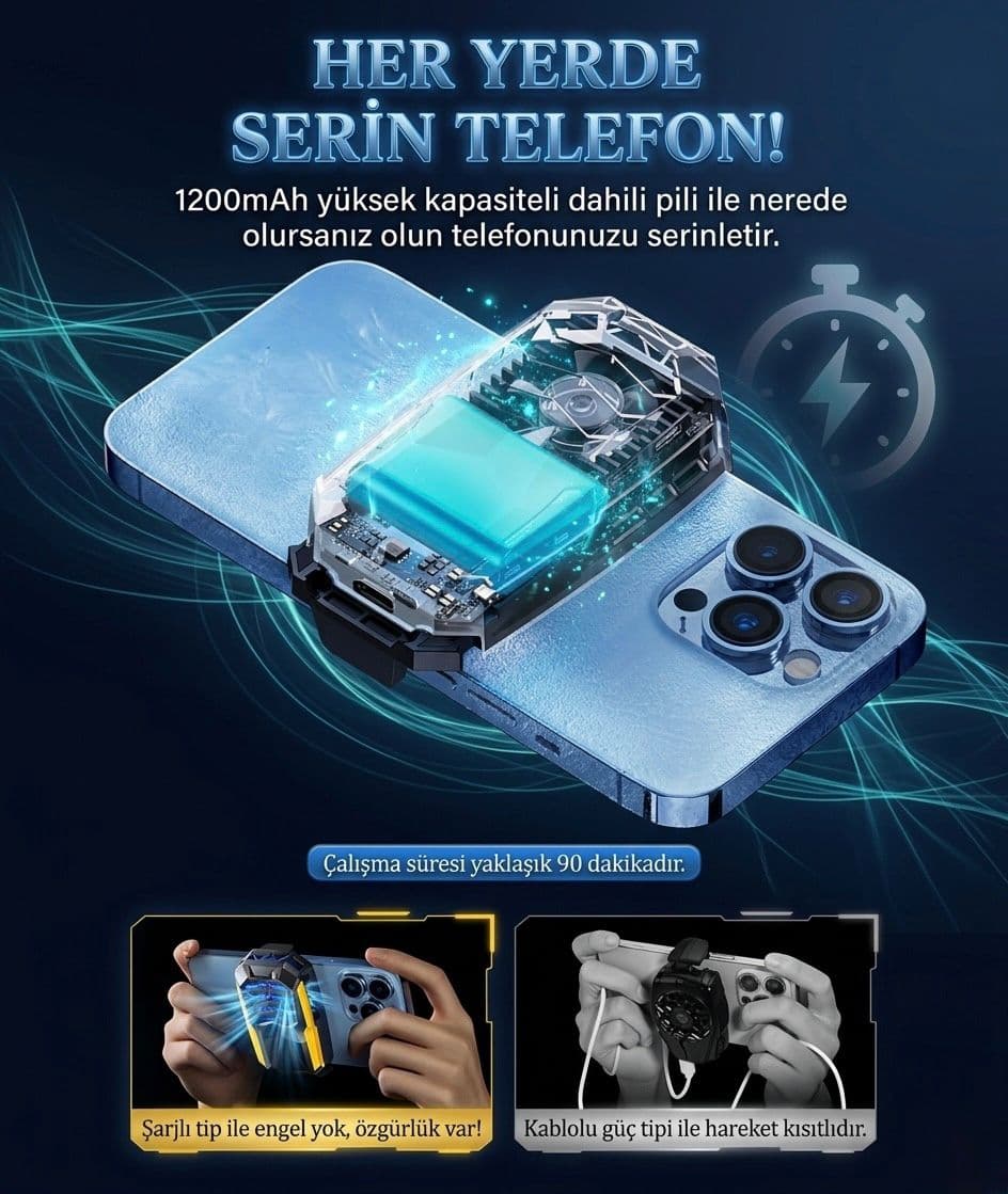 F-25-Peltier Teknolojili Telefon Soğutucu Fan (Gaming & Yayıncı Tipi) thumbnail 3